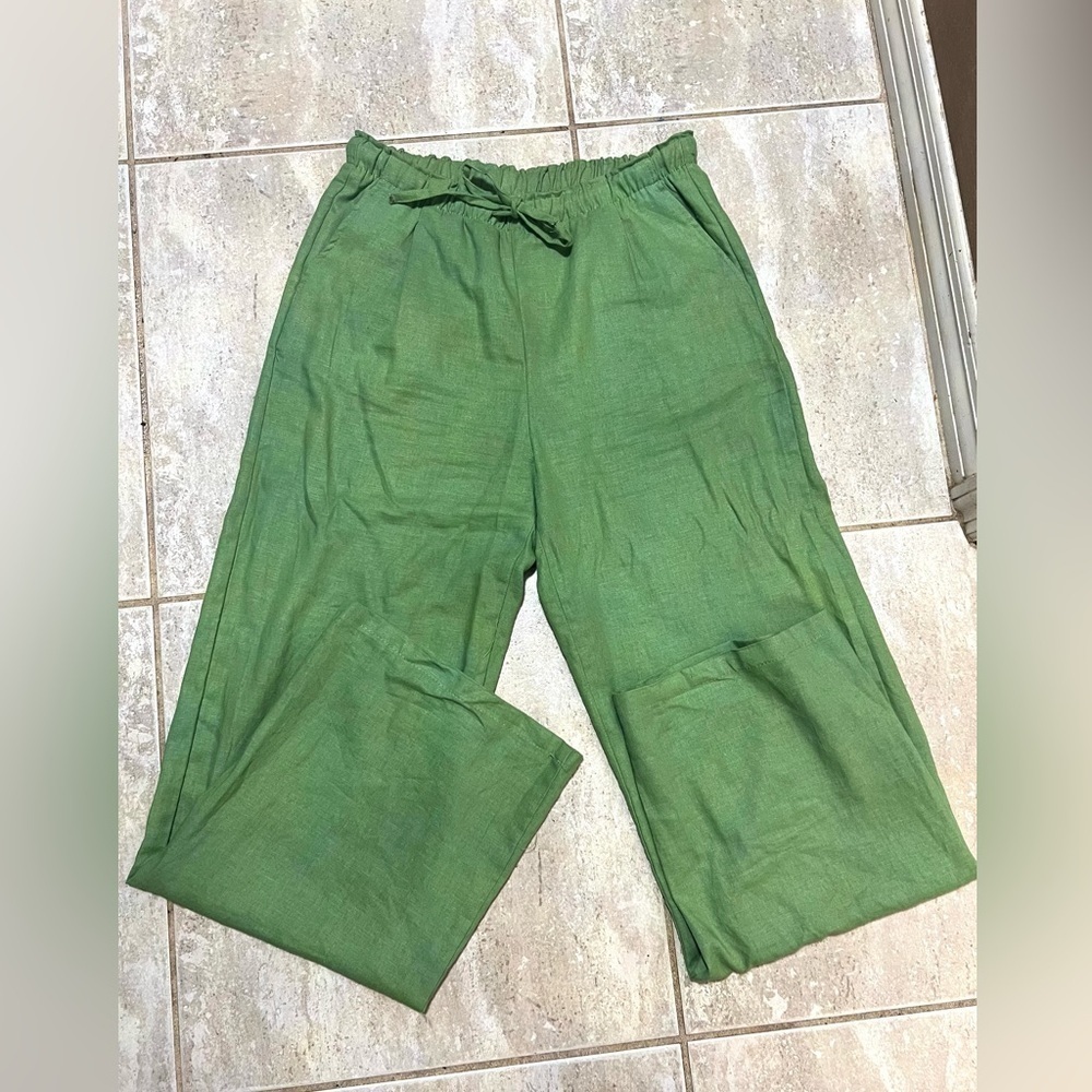 💚💚LOVE TREE GREEN LINEN PANTS-NWOT💚💚 - Picture 5 of 13